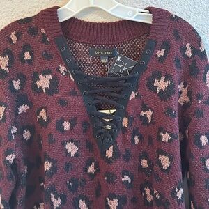 Brand new with tags maroon leopard print sweater